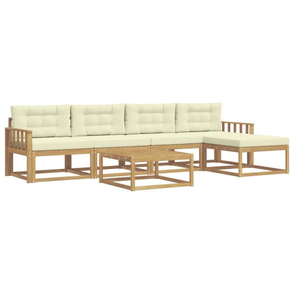 Комплект дивани за открито 6 pcs Бяло и кремаво 79 x 79 x 37 см