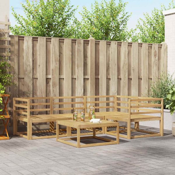 Комплект дивани за открито 5 pcs Бяло 79 x 79 x 37 см