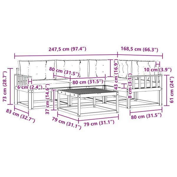 Комплект дивани за открито 5 pcs Бяло и антрацит