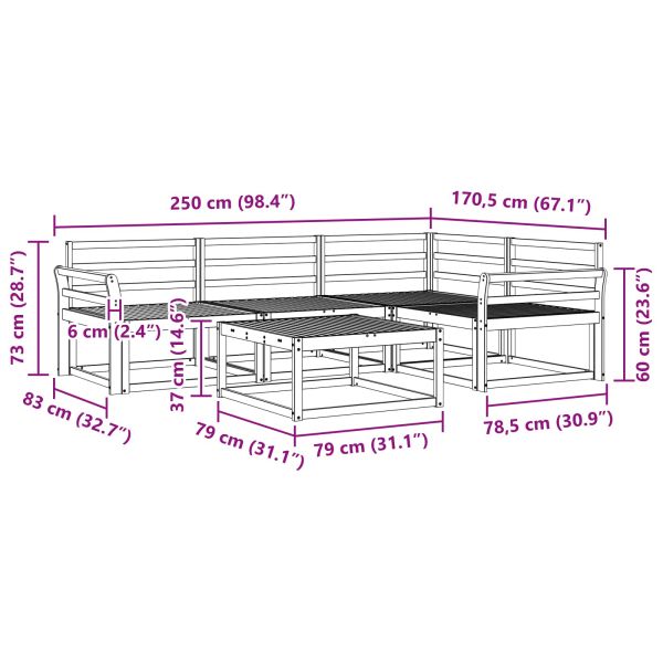 Комплект дивани за открито 5 pcs Бяло 79 x 79 x 37 см