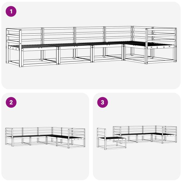 Комплект дивани за открито 5 pcs Бяло 325 x 166,5 x 73 см