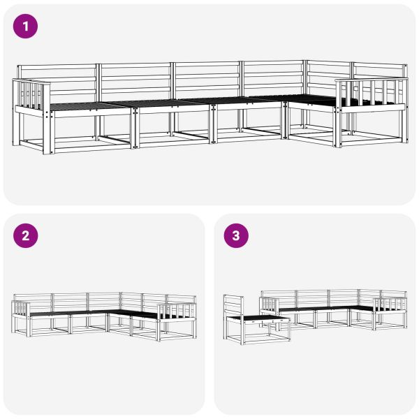 Комплект дивани за открито 5 pcs Бяло 327 x 168,5 x 73 см