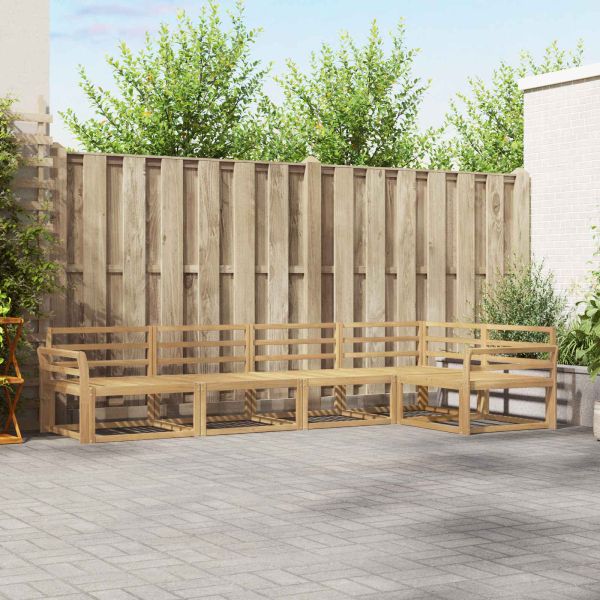 Комплект дивани за открито 5 pcs Бяло 329 x 170,5 x 73 см