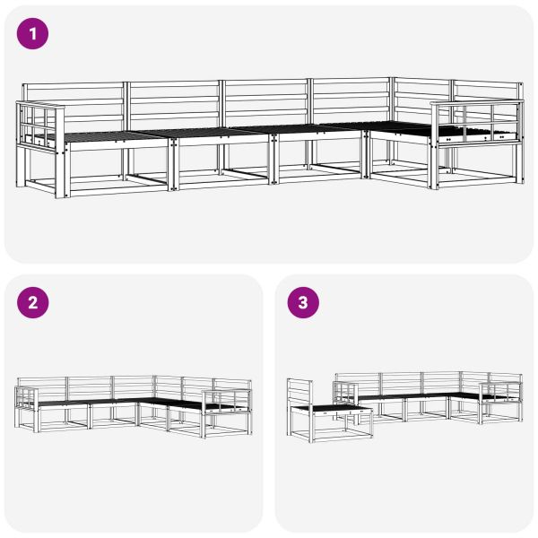 Комплект дивани за открито 5 pcs Бяло 327 x 168,5 x 73 см