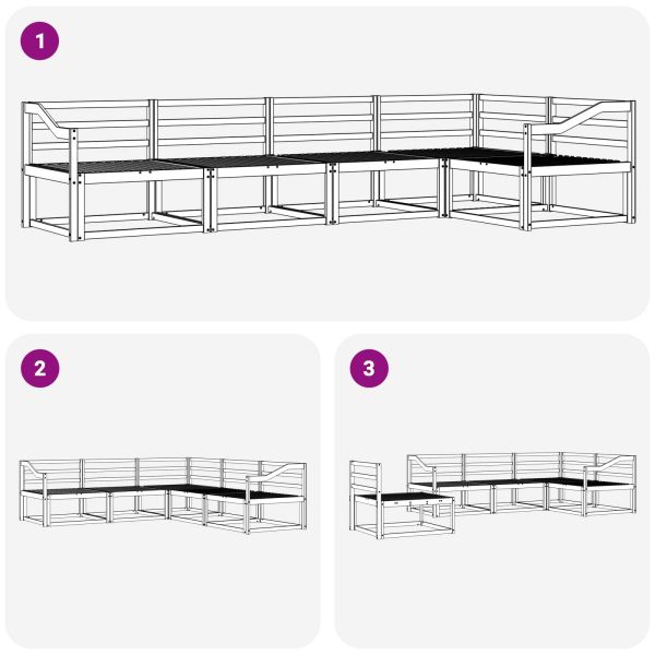 Комплект дивани за открито 5 pcs Бяло 325 x 166,5 x 73 см