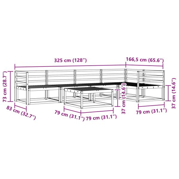 Комплект дивани за открито 6 pcs Бяло 79 x 79 x 37 см