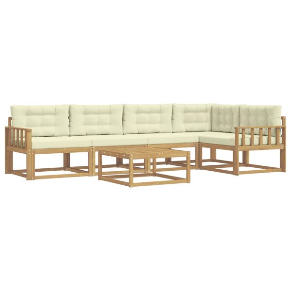 Комплект дивани за открито 6 pcs Бяло и кремаво 79 x 79 x 37 см