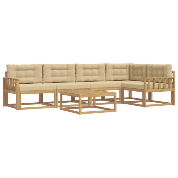 Комплект дивани за открито 6 pcs Бяло и Бежово 79 x 79 x 37 см