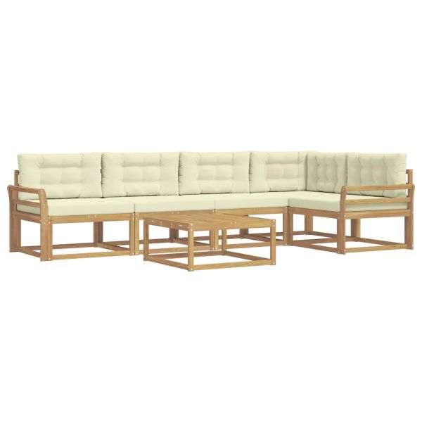 Комплект дивани за открито 6 pcs Бяло и кремаво 79 x 79 x 37 см