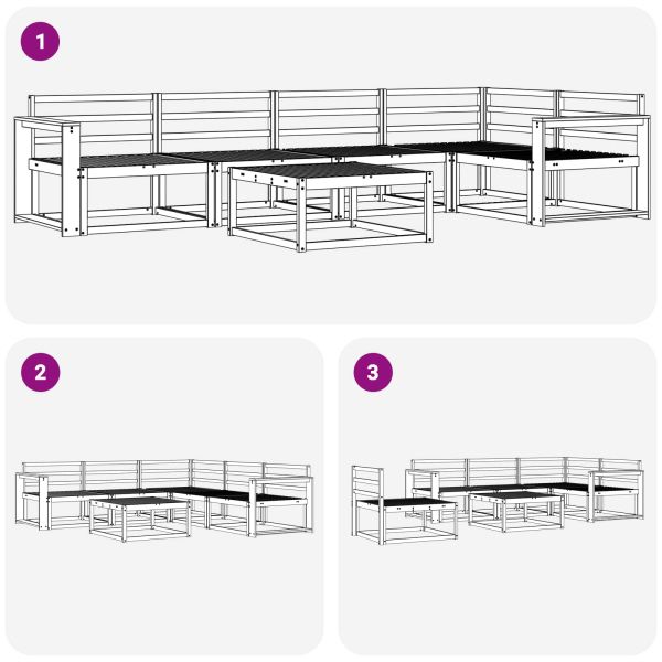 Комплект дивани за открито 6 pcs Бяло 79 x 79 x 37 см