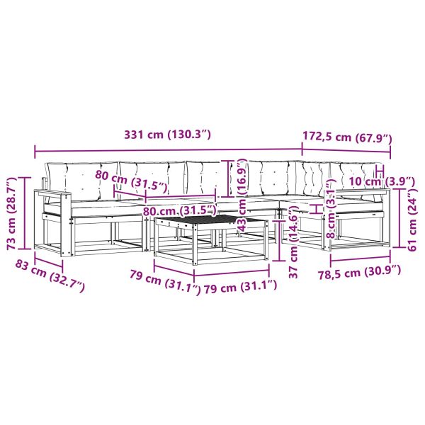 Комплект дивани за открито 6 pcs Бяло и светлосиво