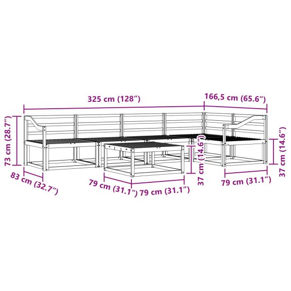 Комплект дивани за открито 6 pcs Бяло 79 x 79 x 37 см