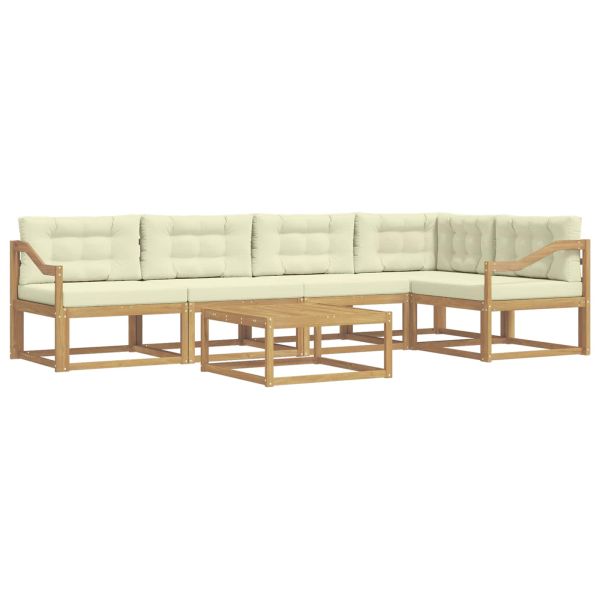 Комплект дивани за открито 6 pcs Бяло и кремаво 79 x 79 x 37 см