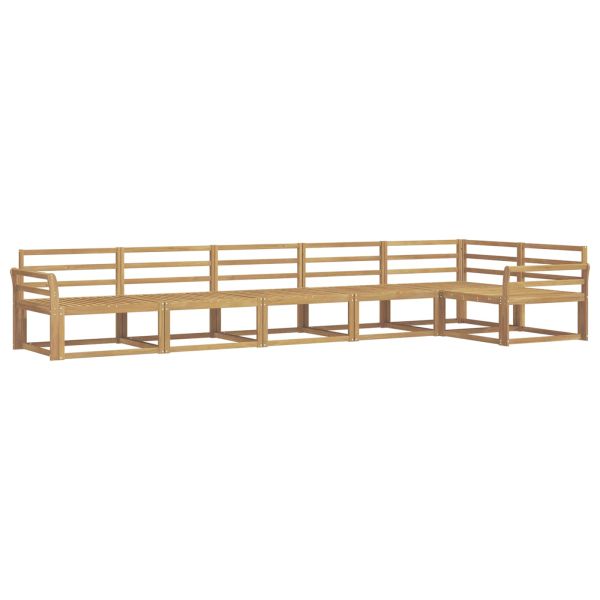 Комплект дивани за открито 6 pcs Бяло 408 x 170,5 x 73 см