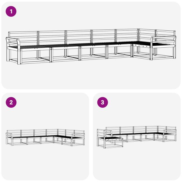 Комплект дивани за открито 6 pcs Бяло 408 x 170,5 x 73 см