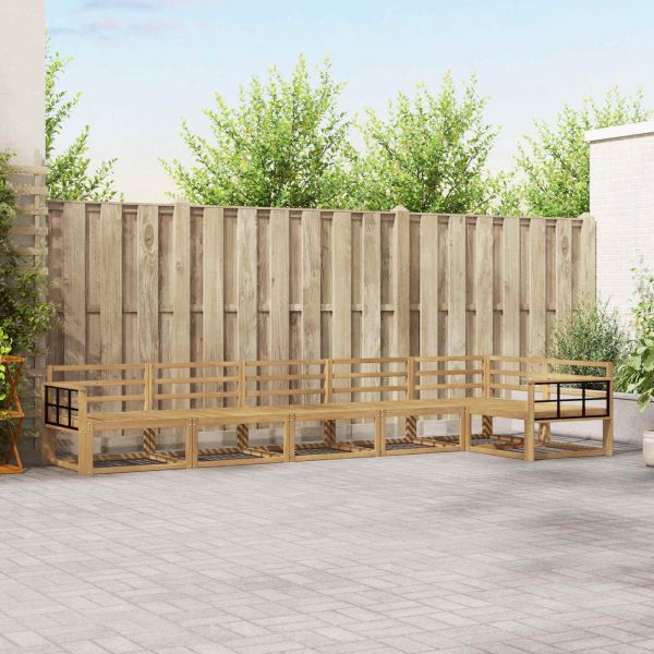 Комплект дивани за открито 6 pcs Бяло 406 x 168,5 x 73 см
