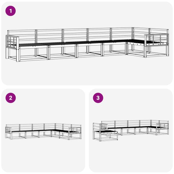 Комплект дивани за открито 6 pcs Бяло 406 x 168,5 x 73 см
