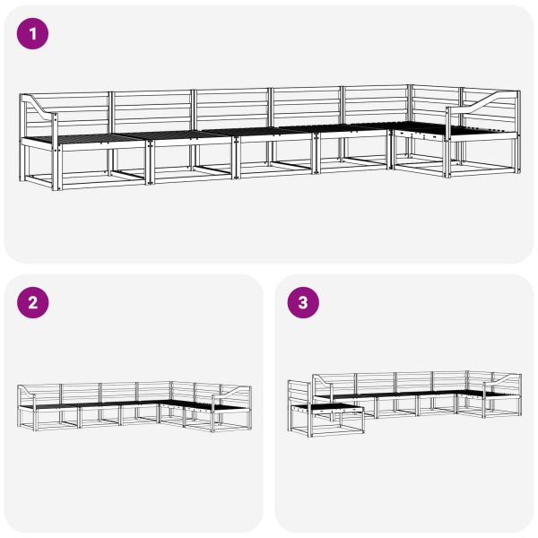 Комплект дивани за открито 6 pcs Бяло 404 x 166,5 x 73 см