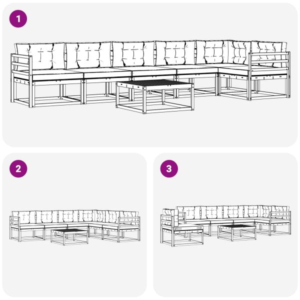 Комплект дивани за открито 7 pcs Бяло и антрацит