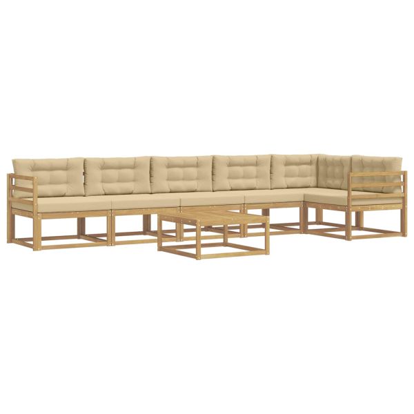 Комплект дивани за открито 7 pcs Бяло и Бежово 79 x 79 x 37 см