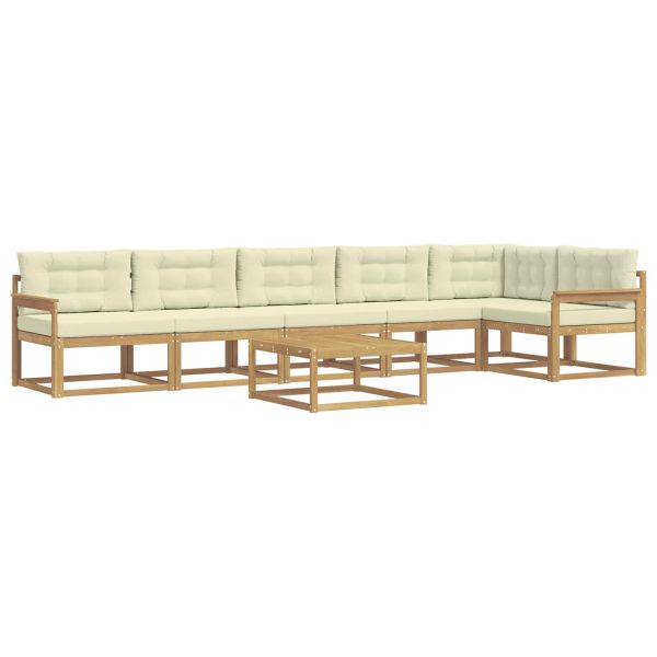 Комплект дивани за открито 7 pcs Бяло и кремаво 79 x 79 x 37 см