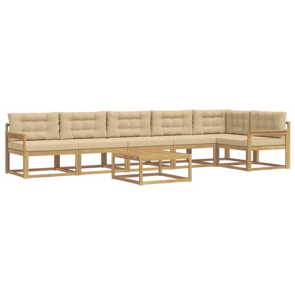 Комплект дивани за открито 7 pcs Бяло и Бежово 79 x 79 x 37 см