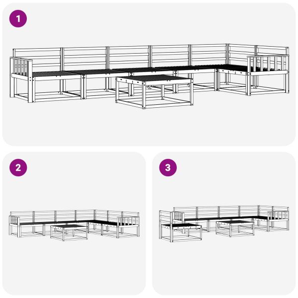 Комплект дивани за открито 7 pcs Бяло 79 x 79 x 37 см