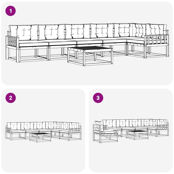 Комплект дивани за открито 7 pcs Бяло и кремаво 79 x 79 x 37 см