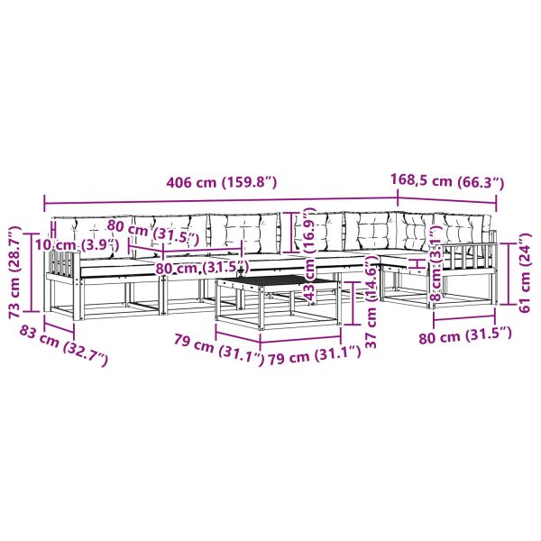 Комплект дивани за открито 7 pcs Бяло и антрацит