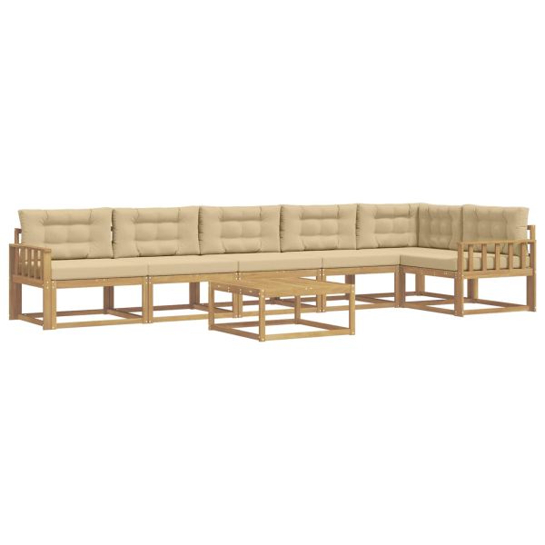 Комплект дивани за открито 7 pcs Бяло и Бежово 79 x 79 x 37 см