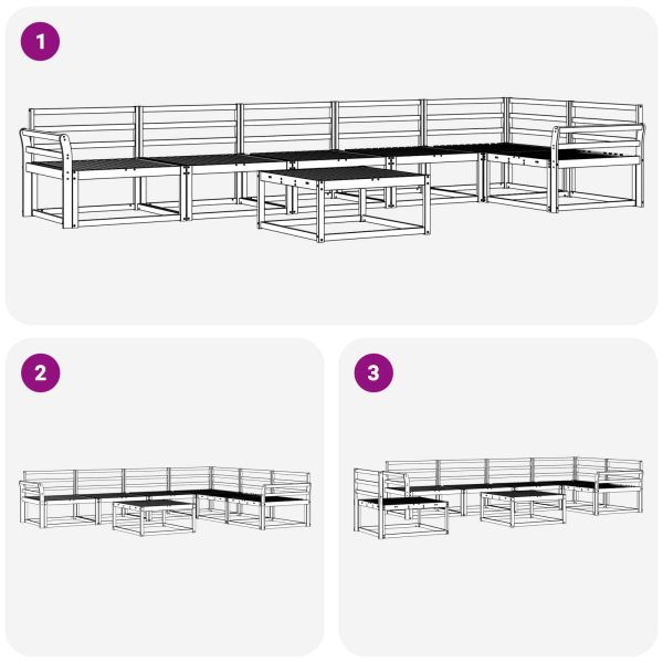 Комплект дивани за открито 7 pcs Бяло 79 x 79 x 37 см