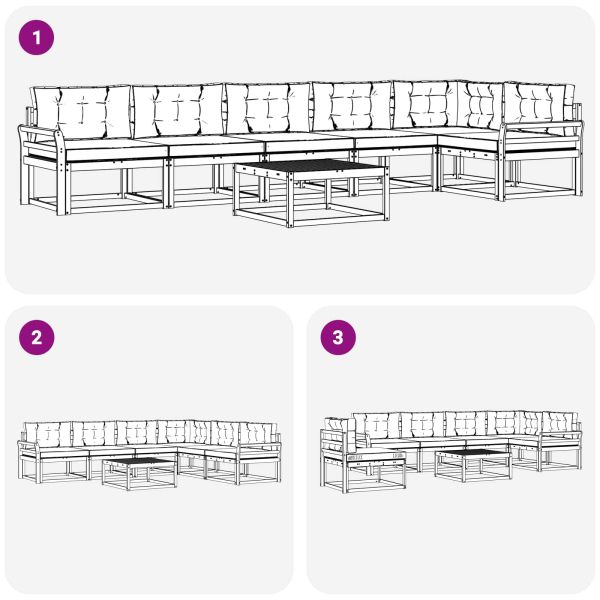 Комплект дивани за открито 7 pcs Бяло и светлосиво