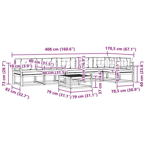 Комплект дивани за открито 7 pcs Бяло и антрацит