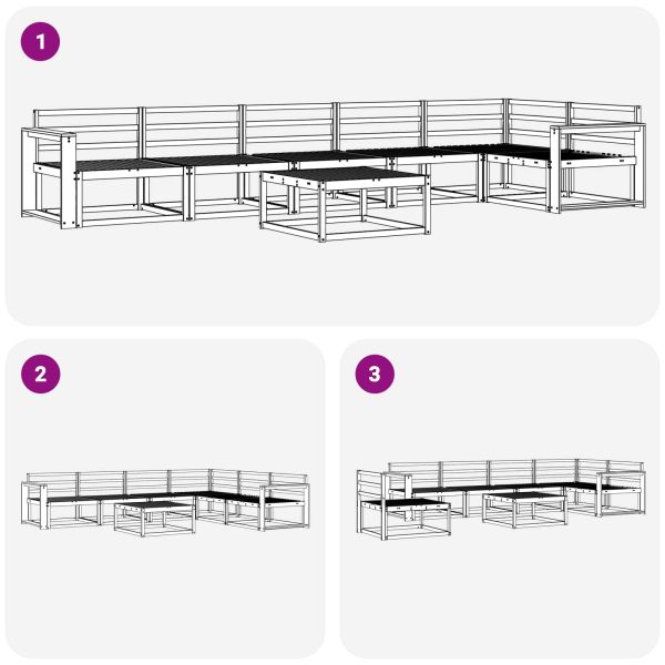 Комплект дивани за открито 7 pcs Бяло 79 x 79 x 37 см