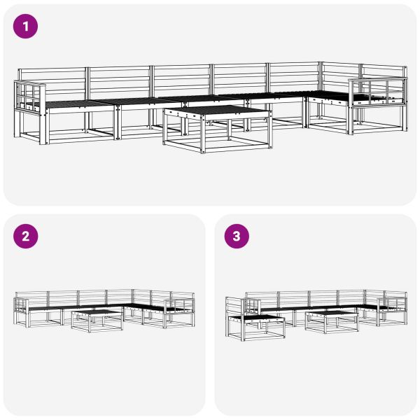 Комплект дивани за открито 7 pcs Бяло 79 x 79 x 37 см