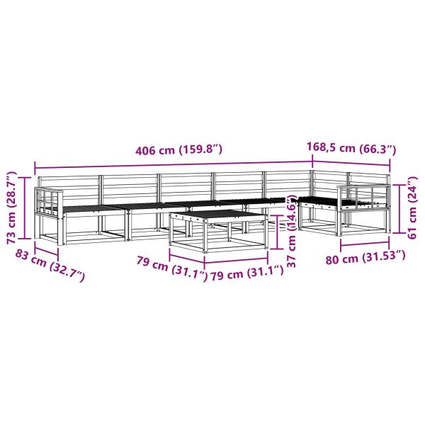 Комплект дивани за открито 7 pcs Бяло 79 x 79 x 37 см