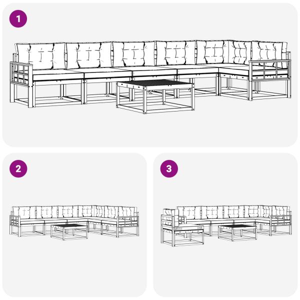 Комплект дивани за открито 7 pcs Бяло и Бежово 79 x 79 x 37 см