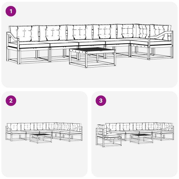Комплект дивани за открито 7 pcs Бяло и антрацит
