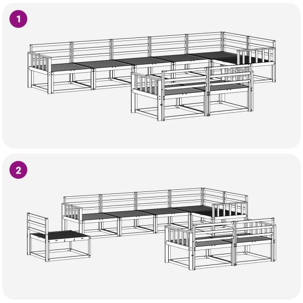 Комплект дивани за открито 8 pcs Бяло 406 x 168,5 x 73 см