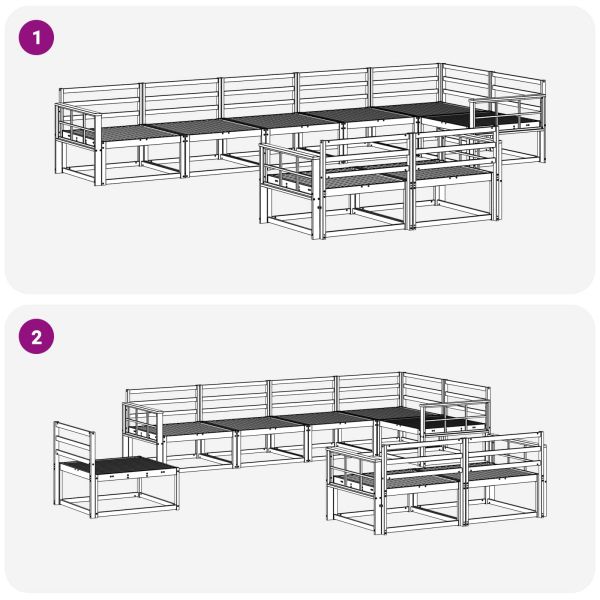 Комплект дивани за открито 8 pcs Бяло 406 x 168,5 x 73 см
