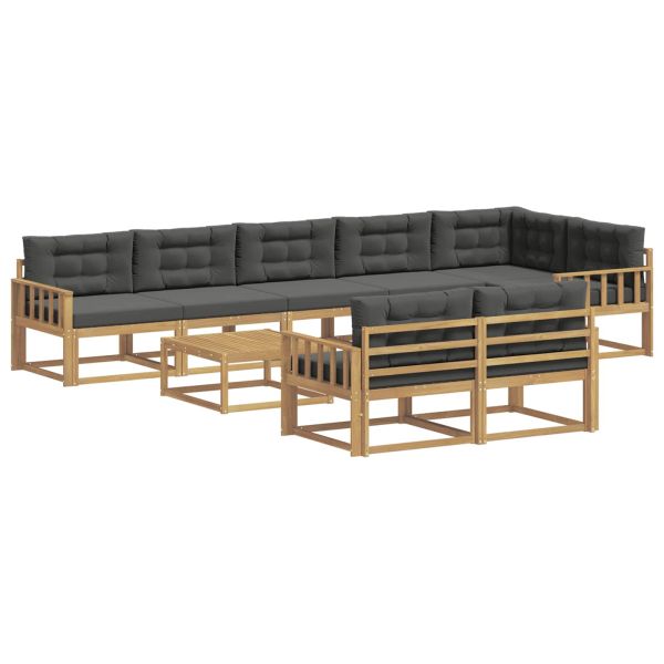 Комплект дивани за открито 9 pcs Бяло и антрацит
