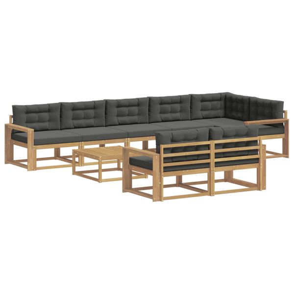 Комплект дивани за открито 9 pcs Бяло и антрацит