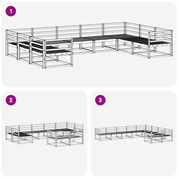 Комплект дивани за открито 9 pcs Бяло 404 x 245,5 x 73 см