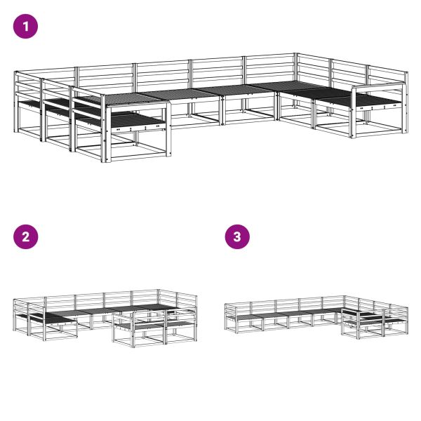 Комплект дивани за открито 9 pcs Бяло 404 x 247,5 x 73 см