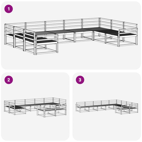 Комплект дивани за открито 9 pcs Бяло 404 x 247,5 x 73 см