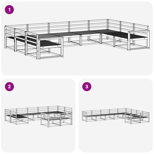 Комплект дивани за открито 9 pcs Бяло 404 x 251,5 x 73 см