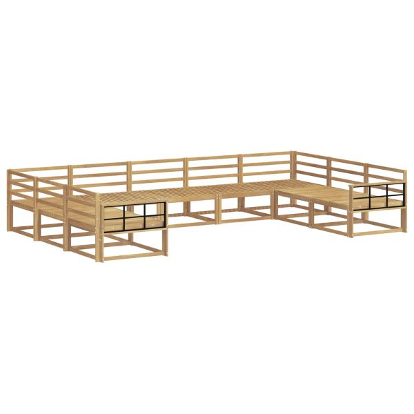 Комплект дивани за открито 9 pcs Бяло 404 x 247,5 x 73 см