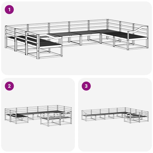 Комплект дивани за открито 9 pcs Бяло 404 x 245,5 x 73 см