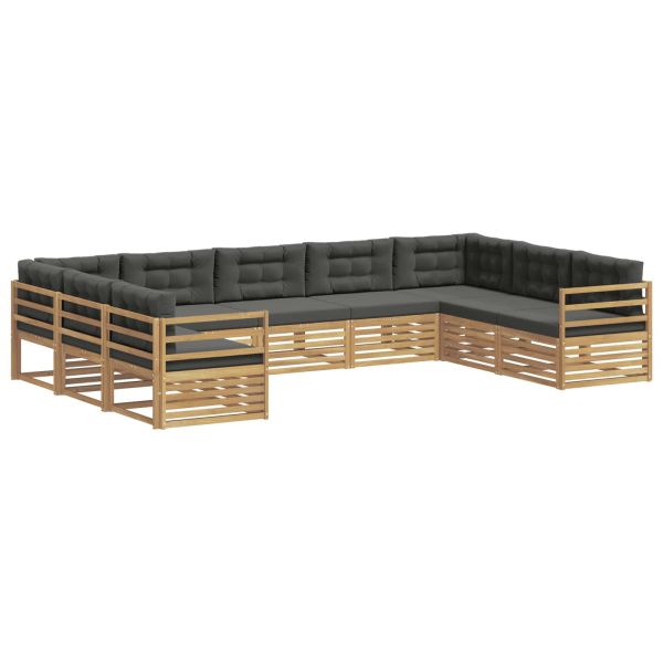 Комплект дивани за открито 9 pcs Бяло и антрацит