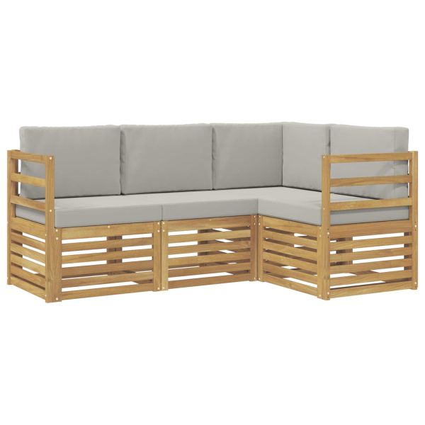 Комплекти дивани 4 pcs Бяло и светлосиво 185,5 x 126,5 x 73 см
